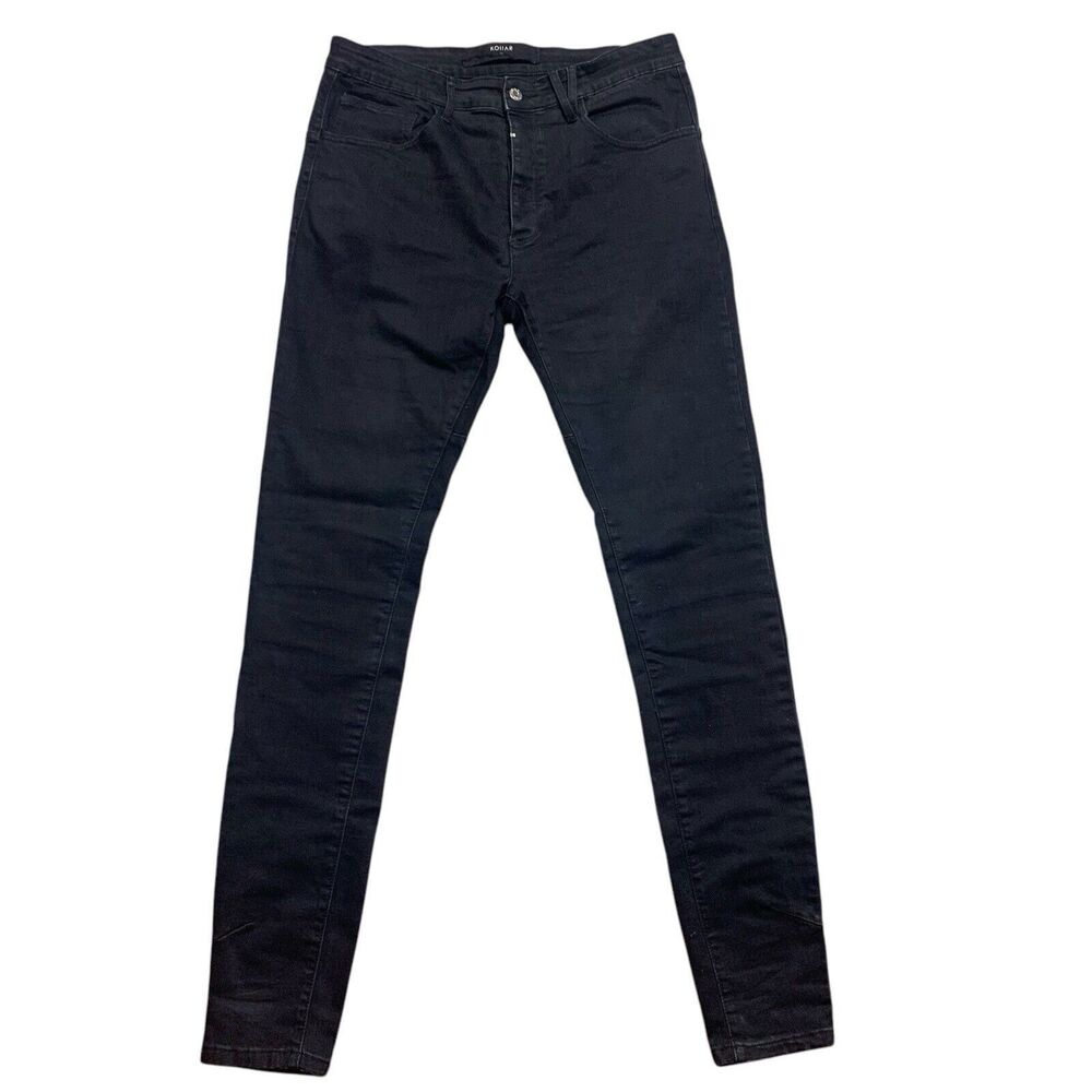 Kollar Minimal Denim Skinny Black Jeans Men’s Sz 34 Pants 4 Button Fly
